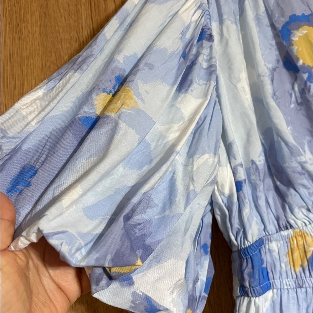 Jessica Simpson Blue and Yellow Floral Midi Dress - Picture 4 of 7